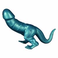 Toppedmonster - Silikónové dildo Dinosaurus - 26 cm (tyrkysové)