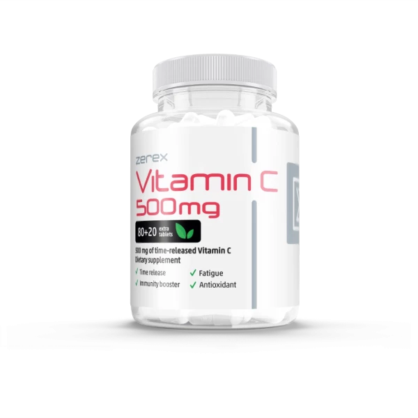 Zerex Vitamín C 500 mg s postupným uvoľňovaním 80 + 20 tabliet