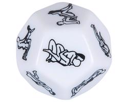 12-stranná erotická kocka - biela