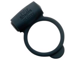 50 odtieňov sivej - vibračný krúžok na penis (čierny)