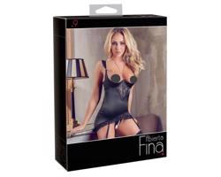 Abierta Fina - lesklý retiazkový top a tangá (čierne)