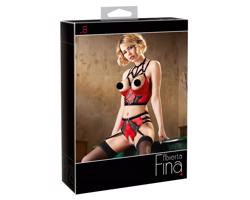 Abierta Fina - súprava s krúžkovým zdvíhačom poprsia (červená)