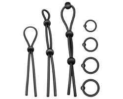 Addicted Toys - sada 7 silikónových erekčných krúžkov (čierna)