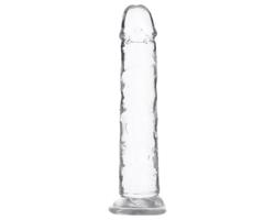 Addiction Crystal - prísavkový dildo (priehľadný) - 18cm