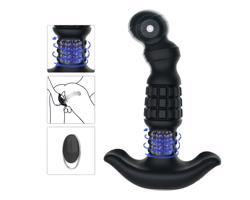 Aixiasia Abake - rotujúci anál vibrátor (čierny)