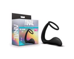 Análne dobrodružstvo Platinum - análne dildo s krúžkom (čierne)