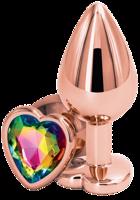 Análny kolík s diamantom Rose Gold Heart, malý