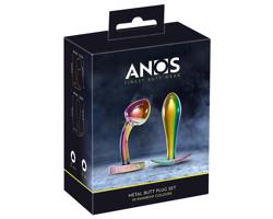 ANOS Metal Rainbow - kovový análny plug set (2 diely)