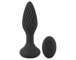 ANOS - rotujúci perličkový anál vibrátor (čierny)