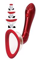 Automatická vibračná pumpa na vagínu, klitoris a bradavky Multiple Euphoria, červená