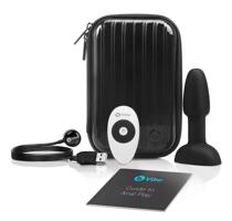 b-Vibe Rimming - rotujúci análny vibrátor s korálkami (čierny)