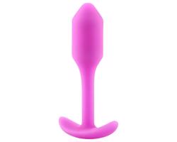 b-vibe Snug Plug 1 - análny kolík s vnútornou hmotnosťou (55g) - ružový