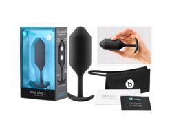 b-vibe Snug Plug 3 - dvojitý análny plug (180g) - čierny