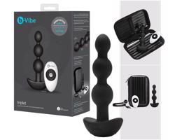 b-Vibe - trojitý korálkový anál vibrátor na nabíjanie (čierna)