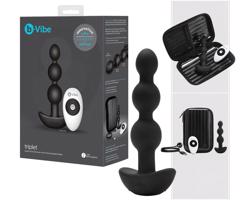 b-Vibe - trojitý perličkový análny vibrátor, čierny