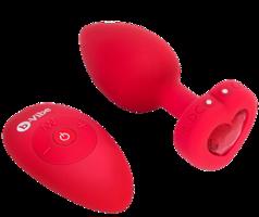 B-Vibe vibračný análny kolík Heart M/L s diaľkovým ovládaním (10,5 cm)
