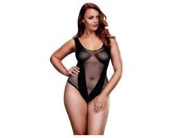BACI Plus Size - zvodné, sieťované body - čierne (XL-XXL)