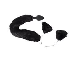 Bad Kitty - mačacii análny plug set - (čierny)