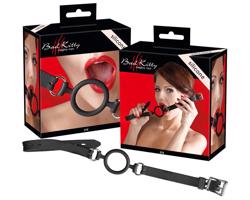 Bad Kitty - Silikónový krúžkový roubík (čierny)