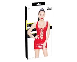 Black Level - lakové minišaty so šnurovaním (červené)