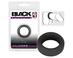 Black Velvet - čierny hrubostenný krúžok na penis (2,6 cm)