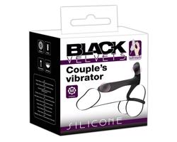 Black Velvet: dobíjací 2v1 párový vibrátor a krúžok (čierna)