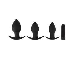 Black Velvet - súprava análnych vibrátorov - čierna, 3 ks