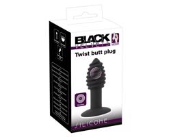 Black Velvet Twist - nabíjací silikónový análny vibrátor (čierny)
