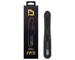 BLAQ - digitálny vibrátor s králičím ramenom (čierny)