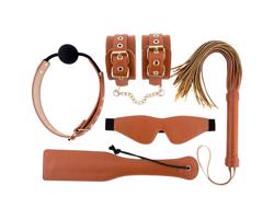Blaze Elite - BDSM sada - 5 dielov (koňak)