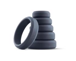 Boners - silikónový penisový krúžok set - 6ks (šedé)