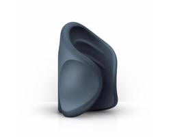 Boners - vibračný akumulátorový otvorený masturbátor (šedý)