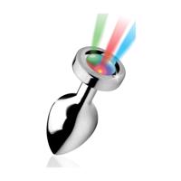 Booty Sparks - svietiaci análny kolík - stredný (strieborný)