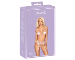 Bozkávateľná čipková bielizeň sada (rúžová)