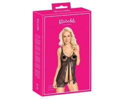 Bozkávateľný otvorený babydoll (čierny)