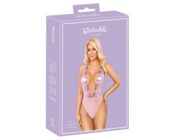 Bozkávatelný - ružový body s ružovou výšivkou