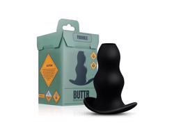 BUTTR Foxhole – duté análne rozťahovacie dildo (čierne)
