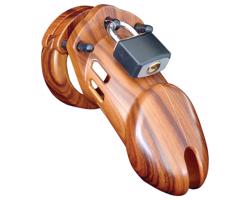 CB-6000 - luxusný penisový klietka so zámkom (drevo)