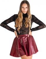 Červená latexová sukňa Misty, S