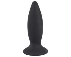 Čierna hodváb - akumulátorový, začiatočnícky anál vibrátor - malý (čierny)