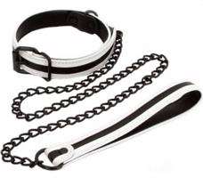 Čiernobiely svietiaci obojok s vodítkom Rule of Obedience