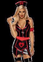 Čierny kostým BDSM Nurse, XL