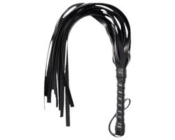 Čierny kožený bičík 42 cm