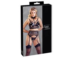 Cottelli Bondage - čipková spodná bielizeň so putami (čierna)
