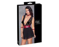 Cottelli Bondage - čipkované babydoll s golierom (čierne)