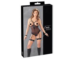 Cottelli Bondage - kovový krúžok body a putá na ruky (čierne)