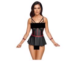 Cottelli Bondage - lesklá súprava a zápästné putá (čierne)