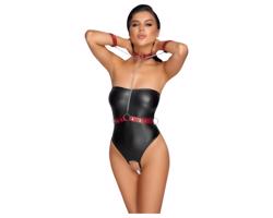 Cottelli Bondage - lesklé body a putá na ruky (čierne)