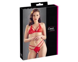 Cottelli - otvorená čipkovaná podprsenka sada (červená)