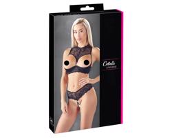 Cottelli - otvorená podprsenka súprava (čierna)